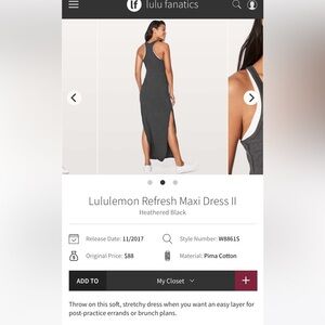 Lululemon refresh maxi dress